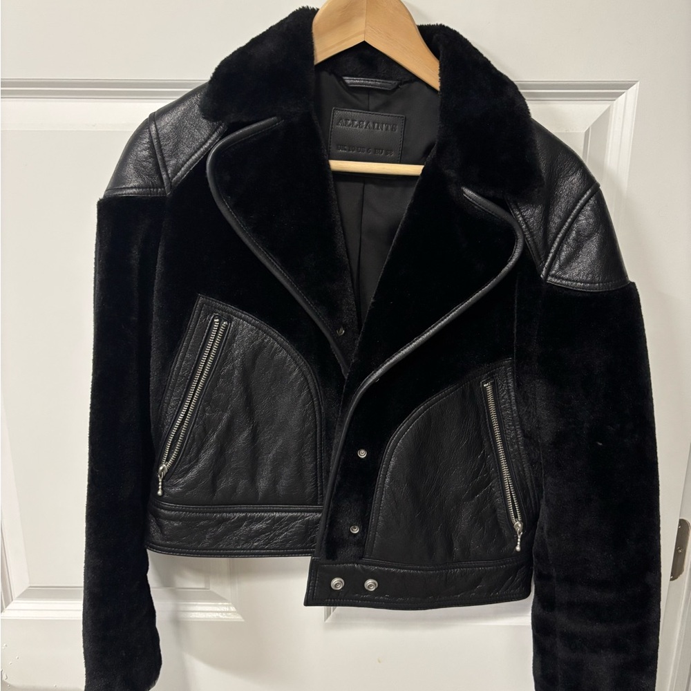 All Saints Black Leather Jacket